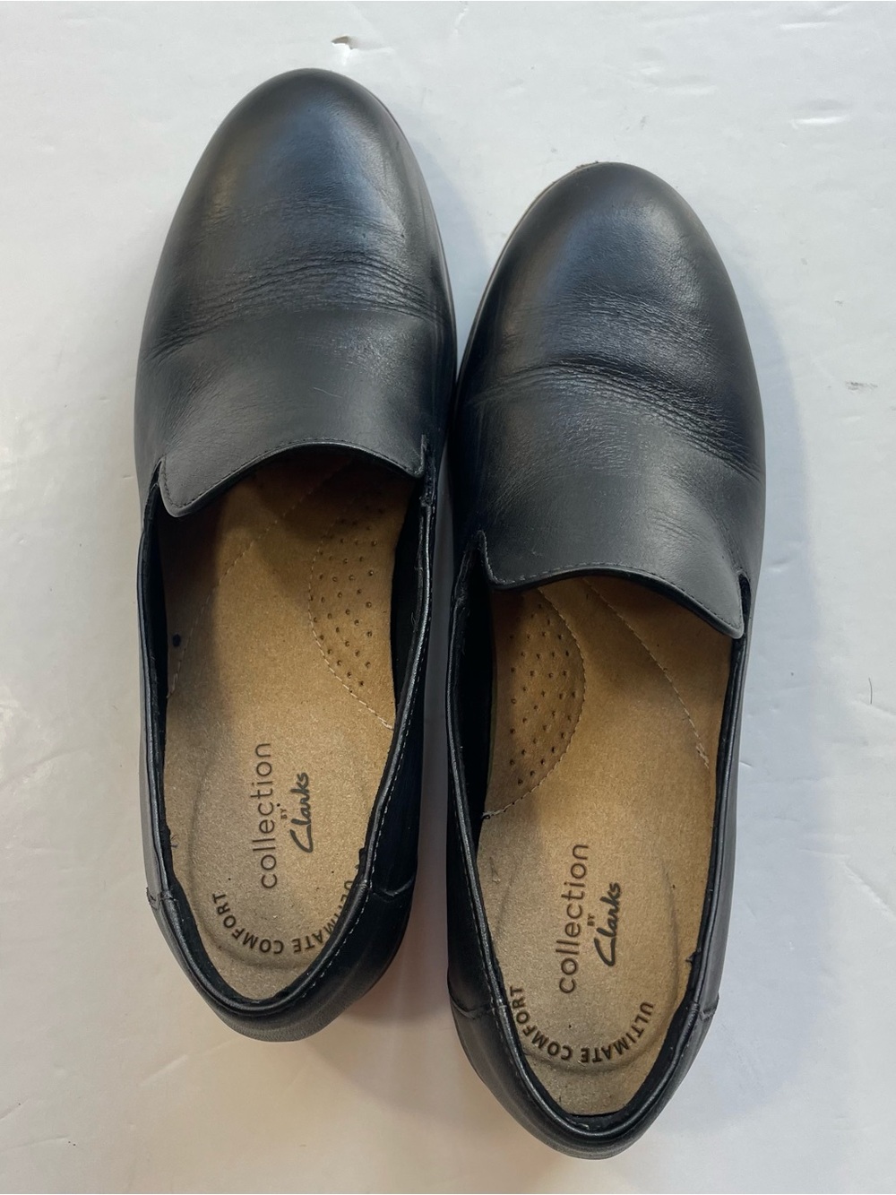 Clarks Collection Black Leather Loafers Slip On Shoes Womens Size 6.5 M Comfort - Picture 5 of 11